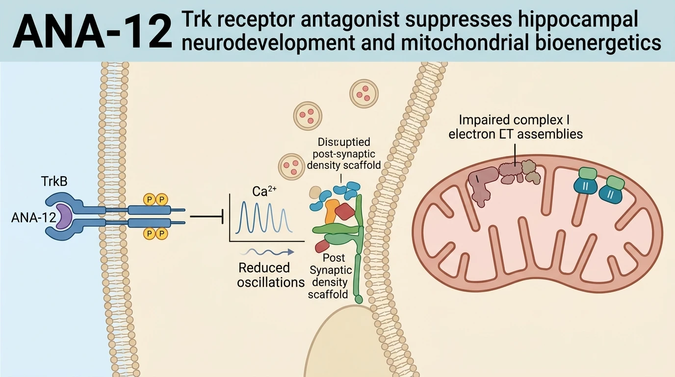 Schematic diagram of BDNF TrkB signaling pathway in primary neurons illustrating noncompetitive receptor inhibition