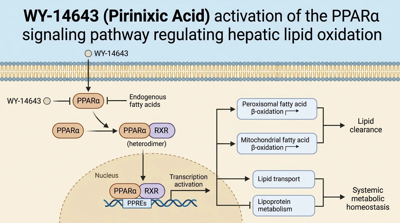 WY-14643 Pirinixic Acid activation of the PPARα signaling pathway regulating hepatic lipid oxidation