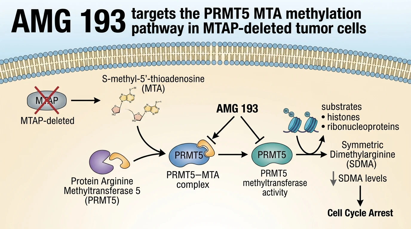 AMG 193 targets the PRMT5 MTA methylation pathway in MTAP-deleted tumor cells